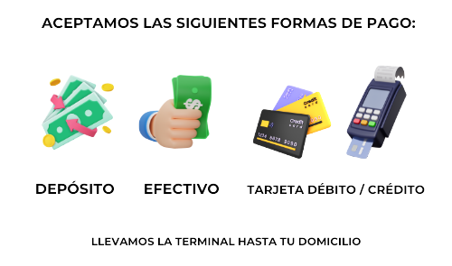 Formas de pago aceptadas por RATEX